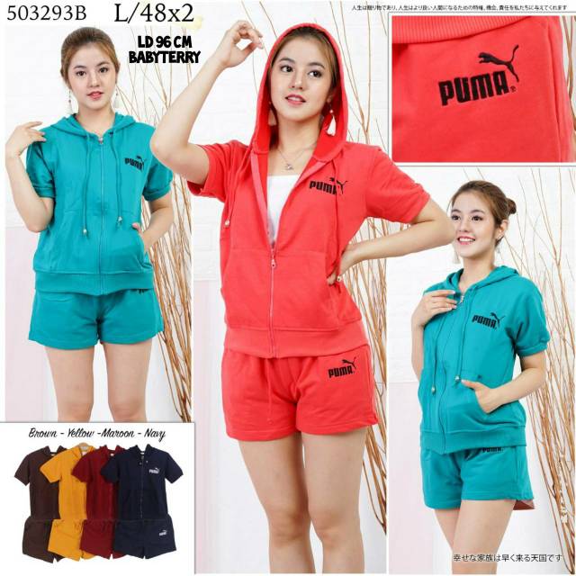 Setelan hoodie baju celana babyterry wanita