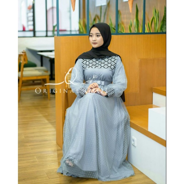Gamis brukat modern baju muslimah modern gaun pesta mewah