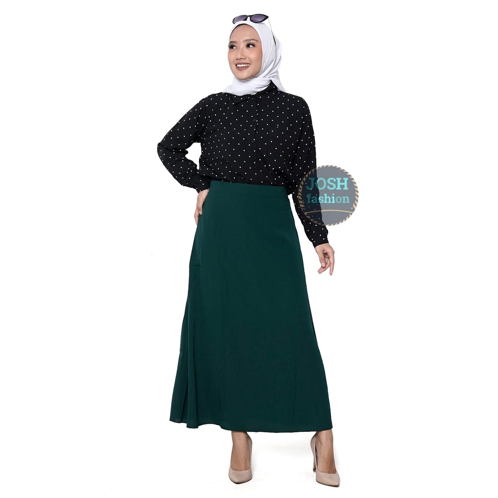 ROK POLOS WANITA SHAKILA/MIDI SKIRT/A-LINE.KOREAN STLYE