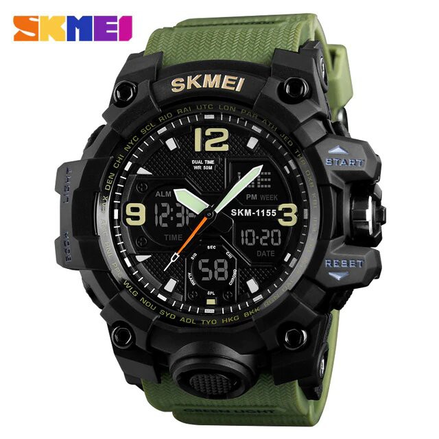 Jam Tangan Pria / SKMEI AD 1155 B LED Dual Digital / Jam Tangan Analog Digital LED Original