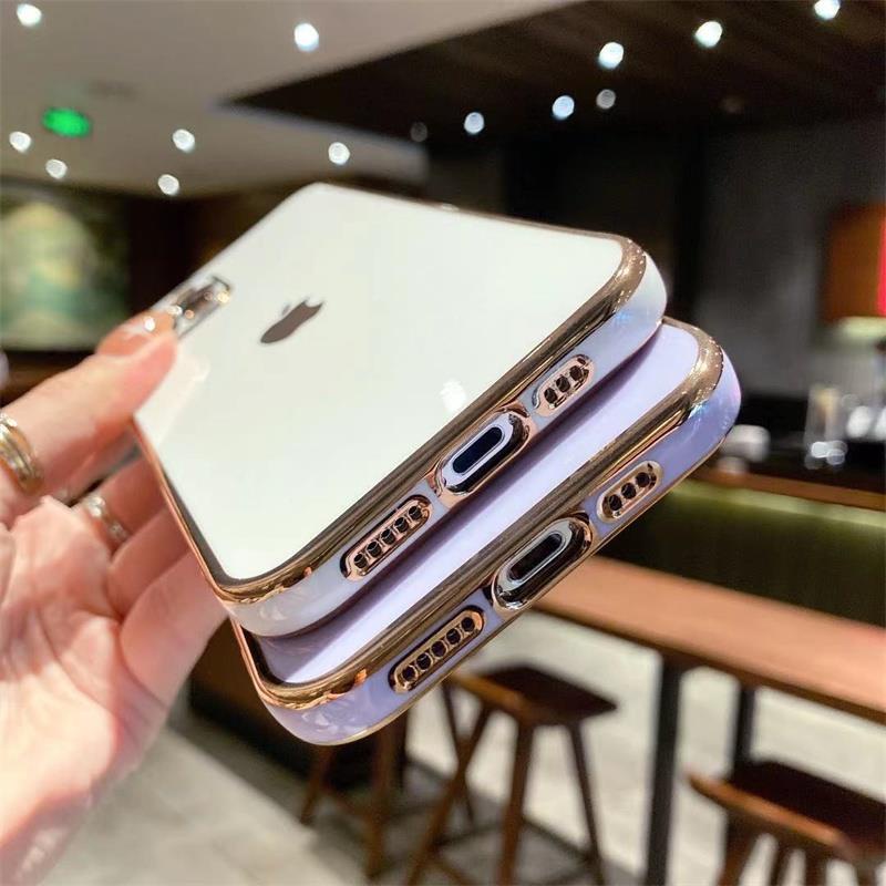 IPHONE Casing Ponsel Silikon Lembut Electroplating 6d Iphone11 12 13 14 Pro MAX Plus X XR XS Max7 8 Plus SE 2020 Shockproof Case Cover