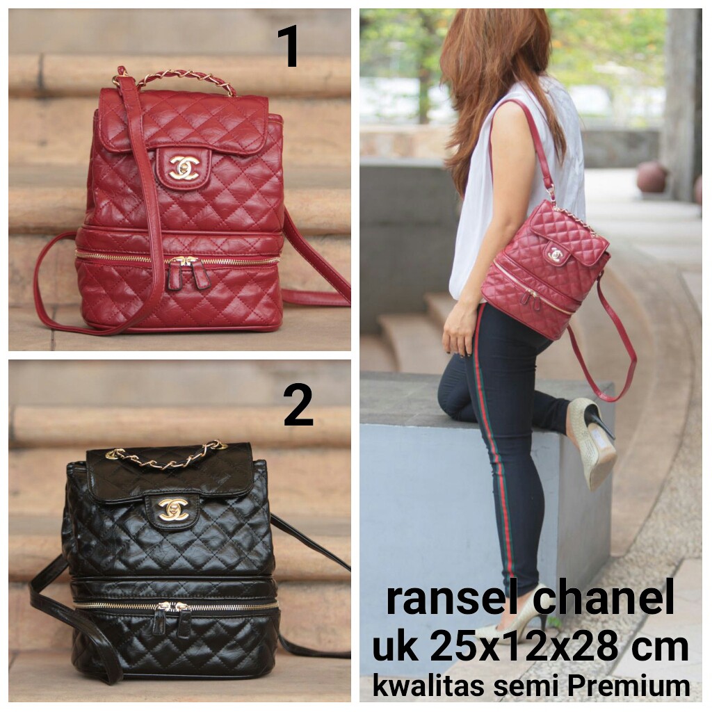 Ready Ransel Chanel Ready 2 warna Kwalitas Semi Premium