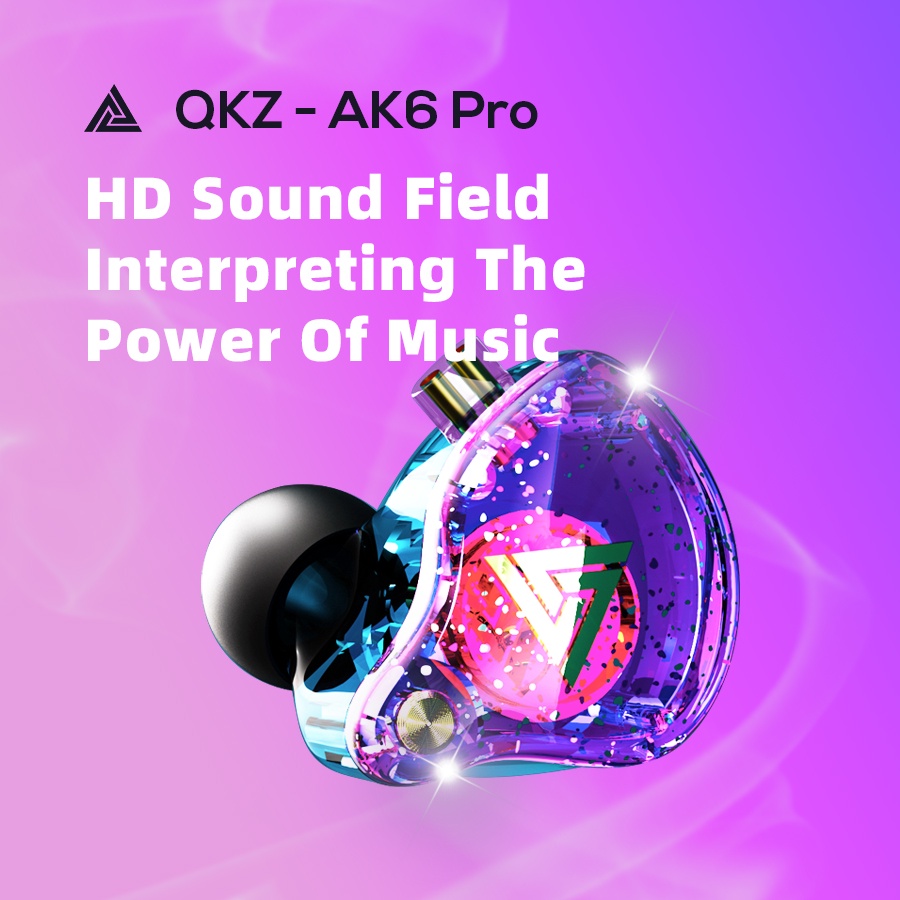 Qkz AK6 PRO Earphone In ear HiFi Fever Subwoofer Dengan Kabel Mic Bisa Dilepas Untuk CK6 SK6