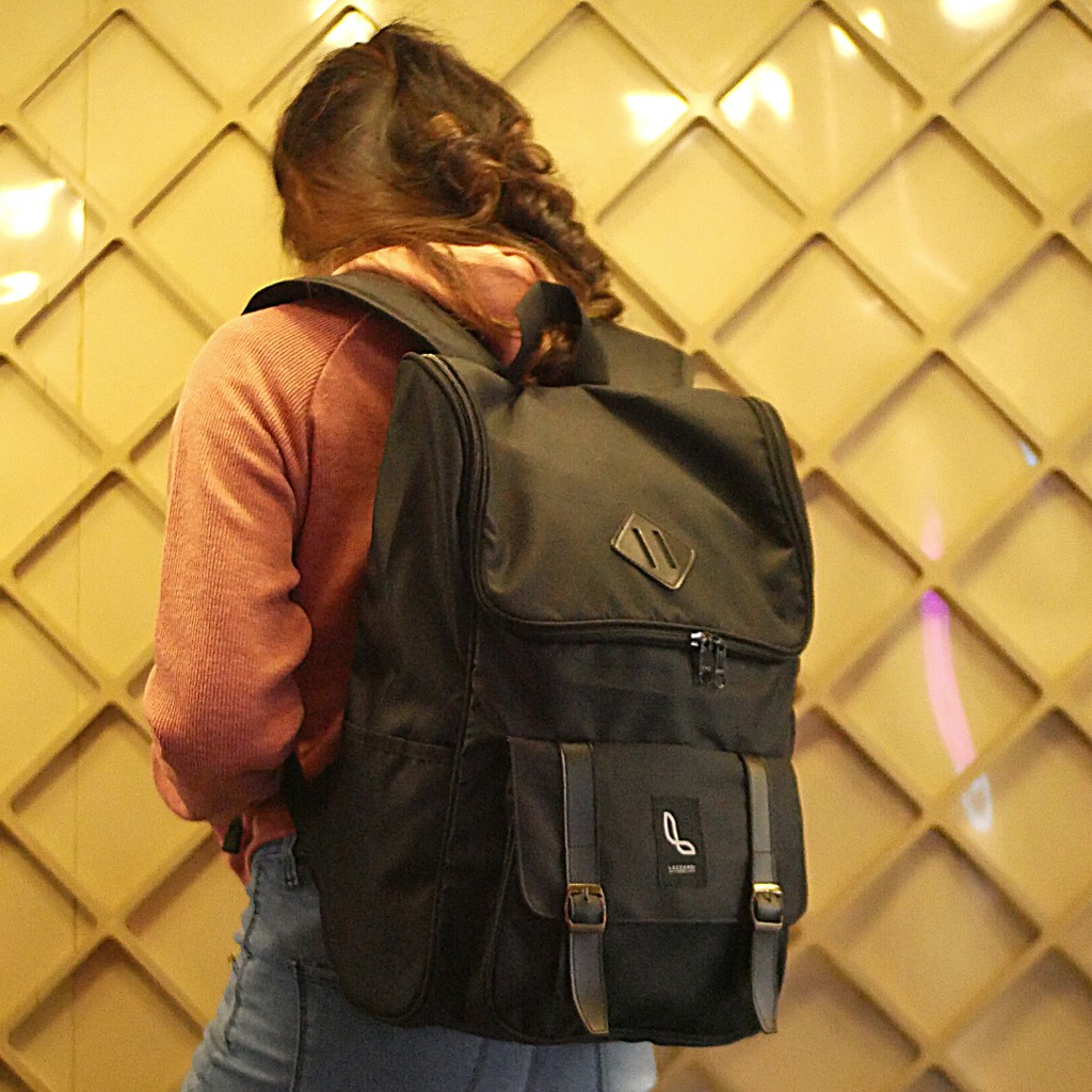 STRUGGLE BLACK |LAZZARDI x FORIND| Tas Ransel Punggung Ori Bag Pria Wanita Backpack Baru Gunung