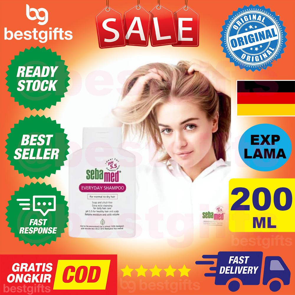 SEBAMED EVERYDAY SHAMPOO PEMBERSIH RAMBUT KUAT SHAMPO PH 5 SAMPO KULIT KEPALA KERING SENSITIF 200 ML