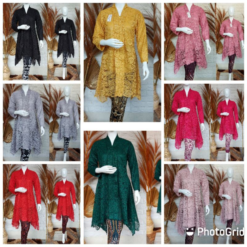 Kebaya Floy Tunik Brokat Moderen Terbaru / Kebaya Cantik Wisuda / Kebaya Brokat