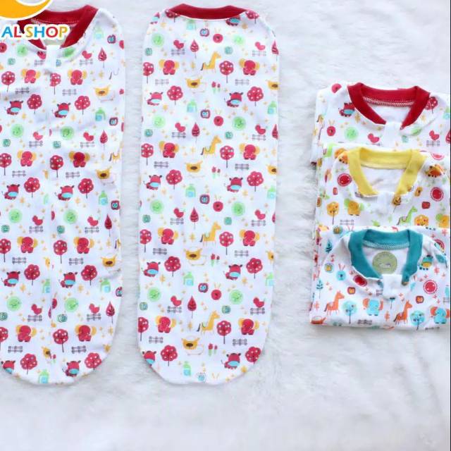 T2 Bedong Bayi Instan Resleting | Kain Katun Lembut | Perlengkapan Baby Newborn | Bedong Motif Jumbo