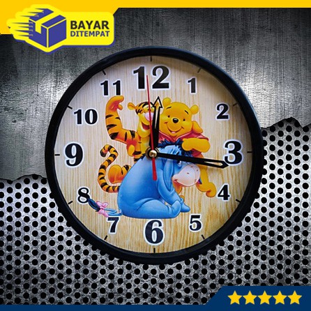 Jam Dinding Tempel Wall Clock Murah Kartun WINNIE THE POOH (MF2050)