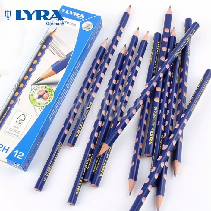 1 Kotak isi 12 Bh - LYRA Groove Pencil Slim (HB) - Black - 12 pcs - 1760100