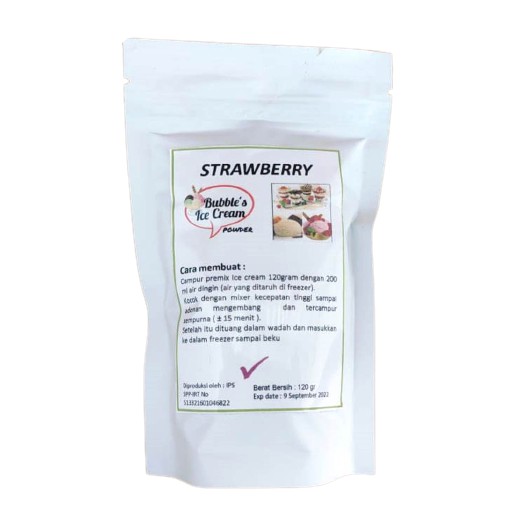 

Ice Cream Powder STRAWBERRY 120gr Bubuk es krim FRIZCO BUBBLE'S STRAWBERY STROBERI Frisco