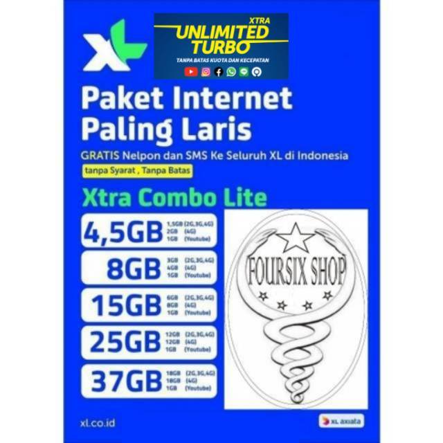 Inject Paket Kuota Data XL XTRA COMBO LITE FLEX UNLIMITED
