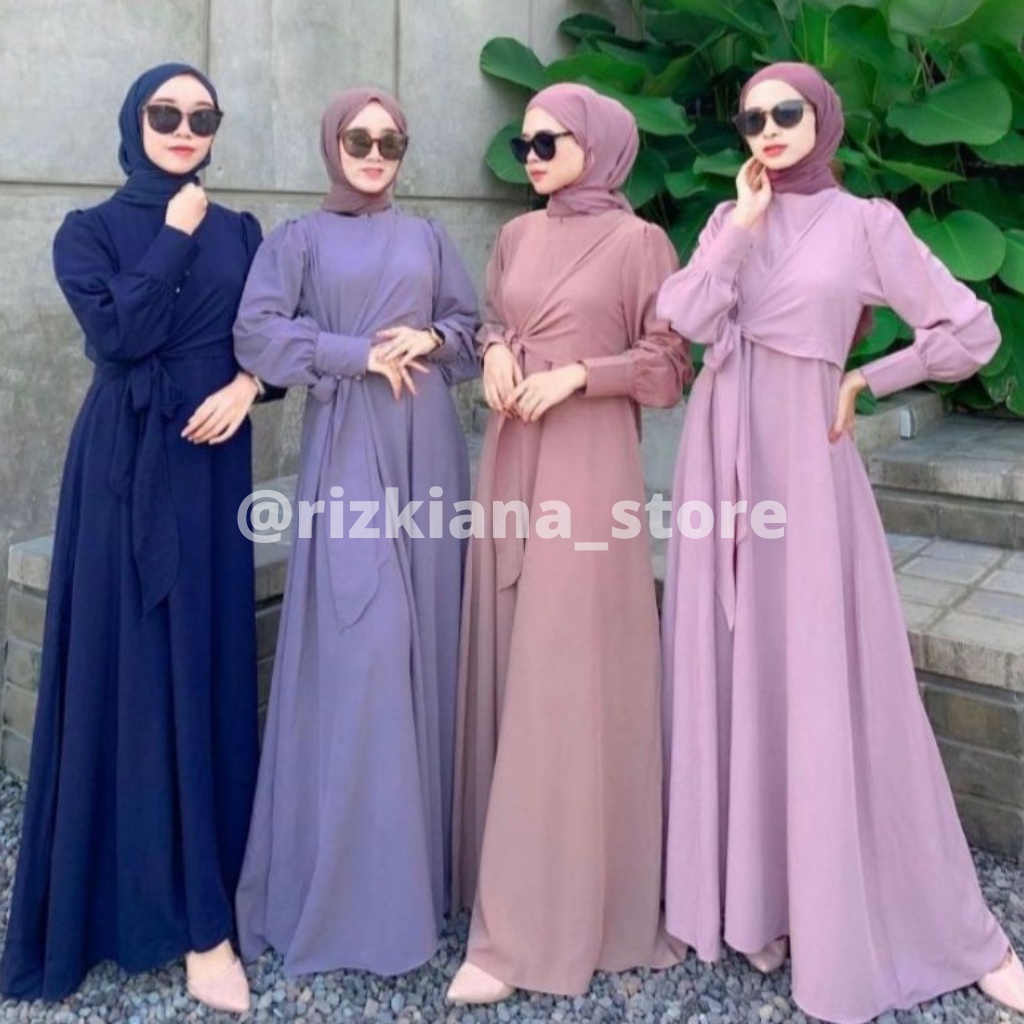 Baju Gamis Gifani Dress Jumbo Polos Syari Wanita Terbaru New Arrial