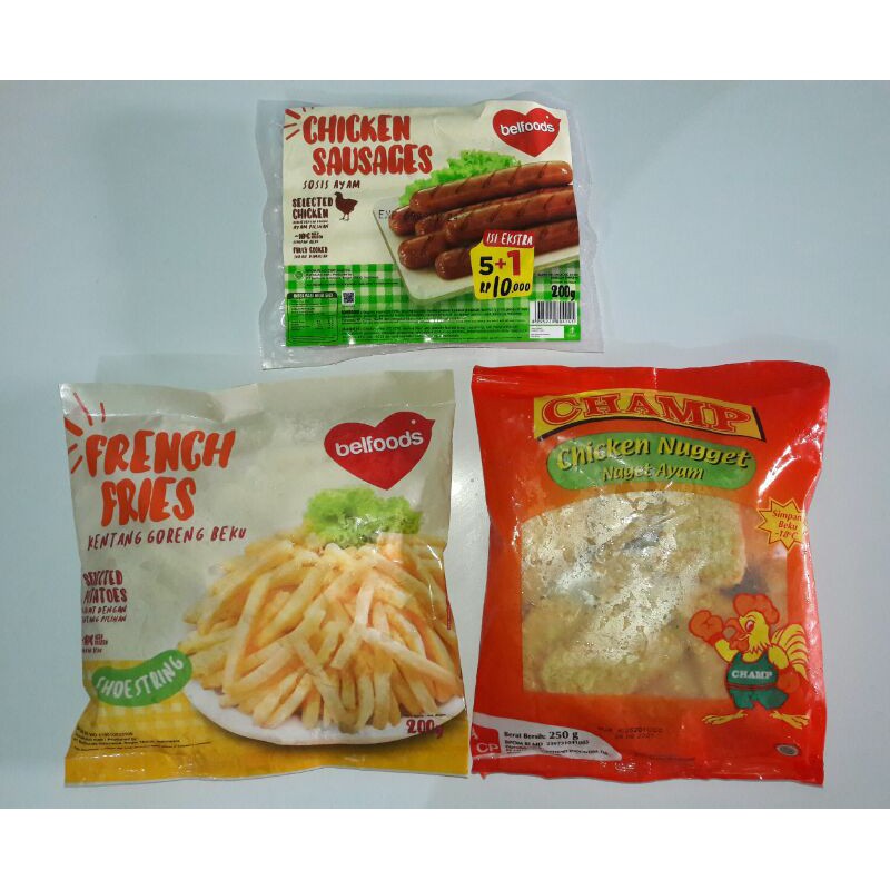 

Paket Nukensos (Nugget+Kentang+Sosis) 650 gram