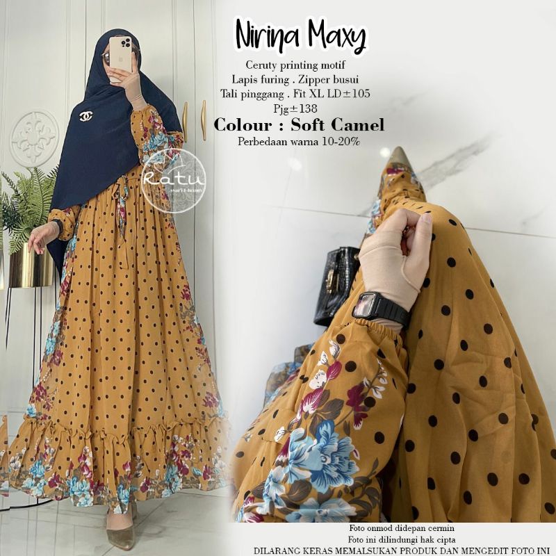Gamis Nirina Maxy Ceruty Printing Motif by Ratu Syar'i & Luxury