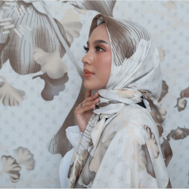 Hijab Merk Amani - Ginco Forest Square Voal in Warm Green
