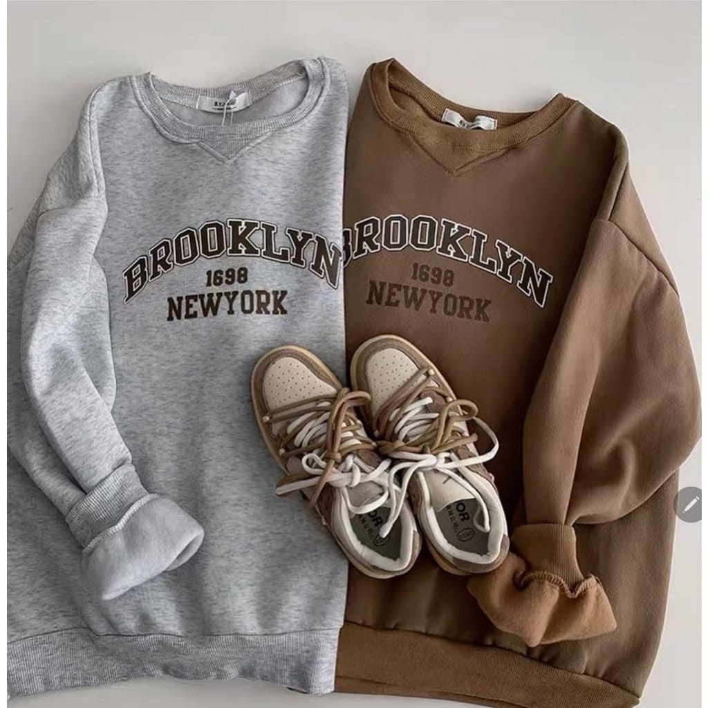CREWNECK SWEATER WANITA NEW BROOKLYN 1698 - ATASAN HALUS TEBAL TERLARIS