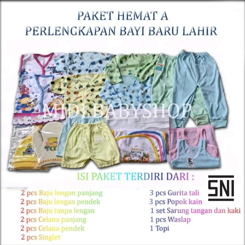 21 Pcs Paket Baju Bayi Baru Lahir Midi Baby Paket Baju Bayi Newborn