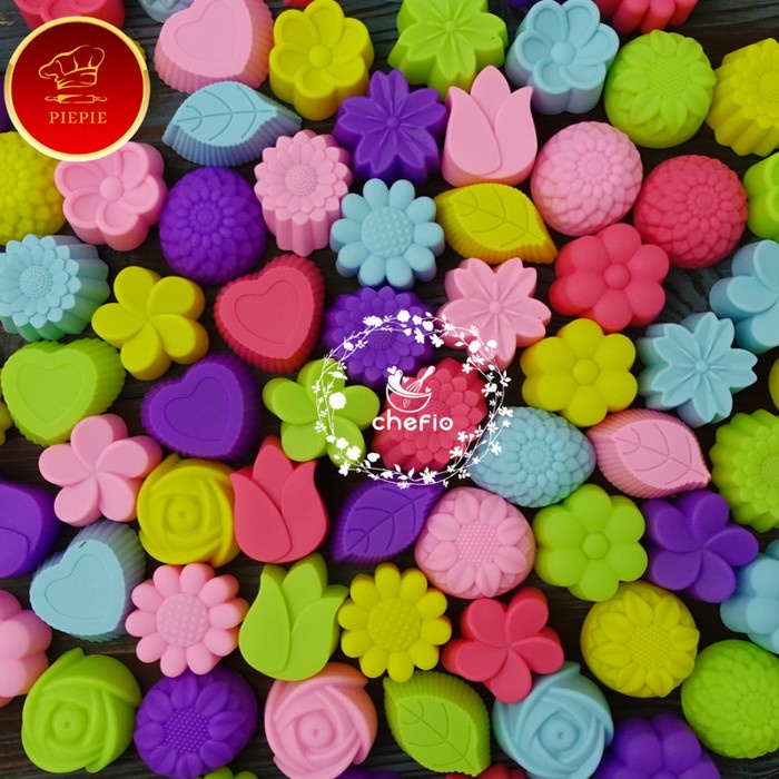 Chefio Cetakan Silikon Mini Putu Ayu Puding Kue Talam Muffin Sabun