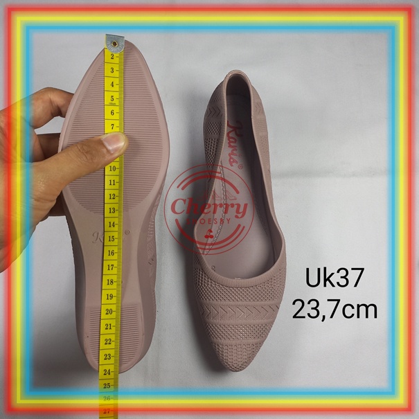 0202-3 Sepatu Jinjit 5cm Wanita Karis Wedges Jelly Shoes Cewek Sekolah Kuliah Kerja Casual