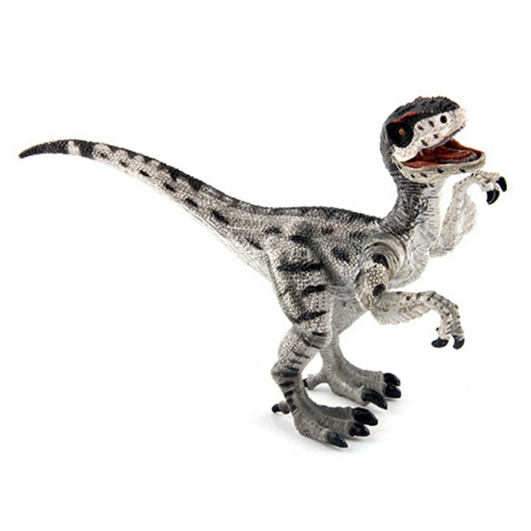 Velociraptor Silver Figure Dinosaurus Model Simulasi Dino