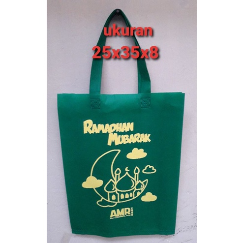 

tas kain spunbon - tas spunbon uk 25 x35 sablon - tas souvenir - tas nikahan