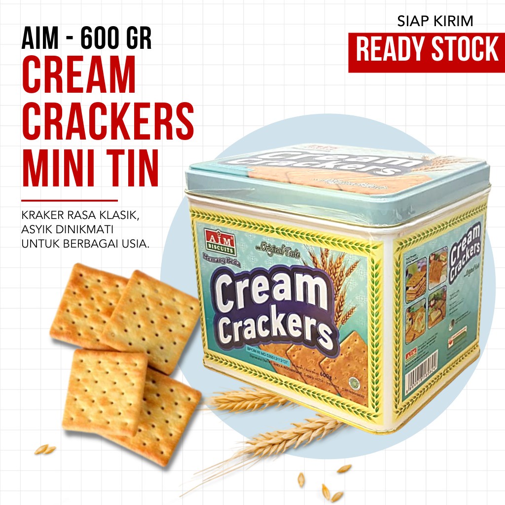 Cream Crackers Mini Tin Rasa Klasik AIM - 600gr