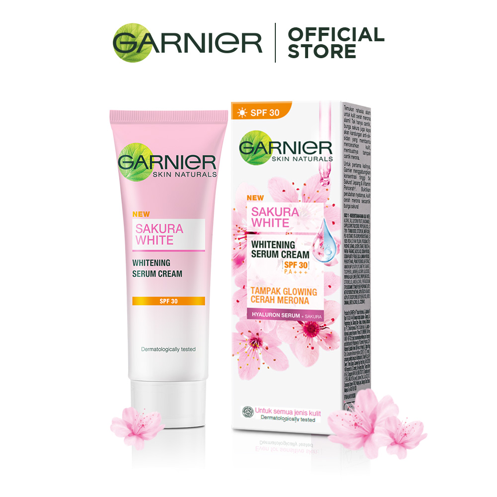 Garnier Sakura Glow Whitening Serum Day Cream SPF 30 - 20 ml (Untuk Kulit Cerah Merona):20 ml / Garnier Sakura White Whitening Serum Day Cream SPF 30 - 20 ml (Untuk Kulit Cerah Merona):20 ml-4