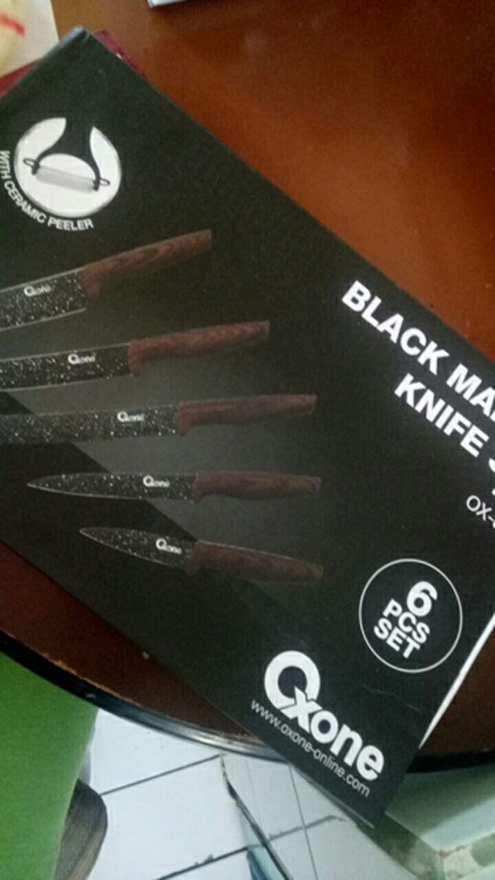 Oxone Black Marble Knife Set Ox-605 Pisau Set 100% Original