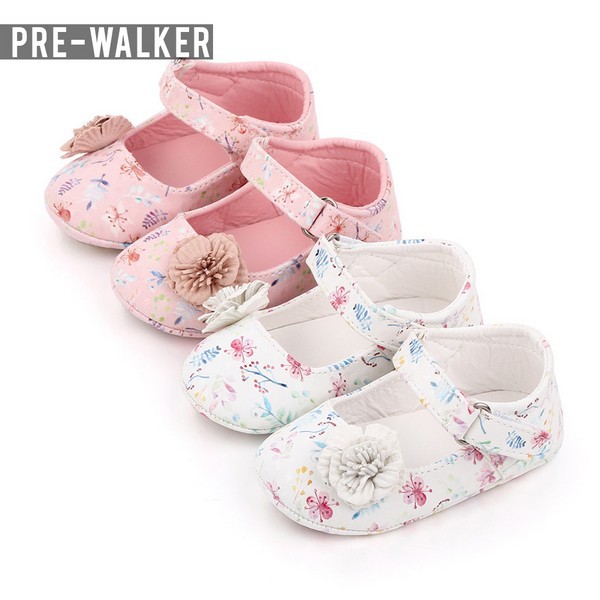 Sepatu Bayi Prewalker Pita Putih Pink - Prewalker Baby Shoes S1103