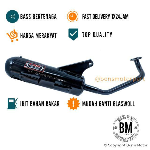 Knalpot Racing CSR Honda Beat Street / All New Honda Beat - Knalpot CSR Racing Model Bobokan Tsugi
