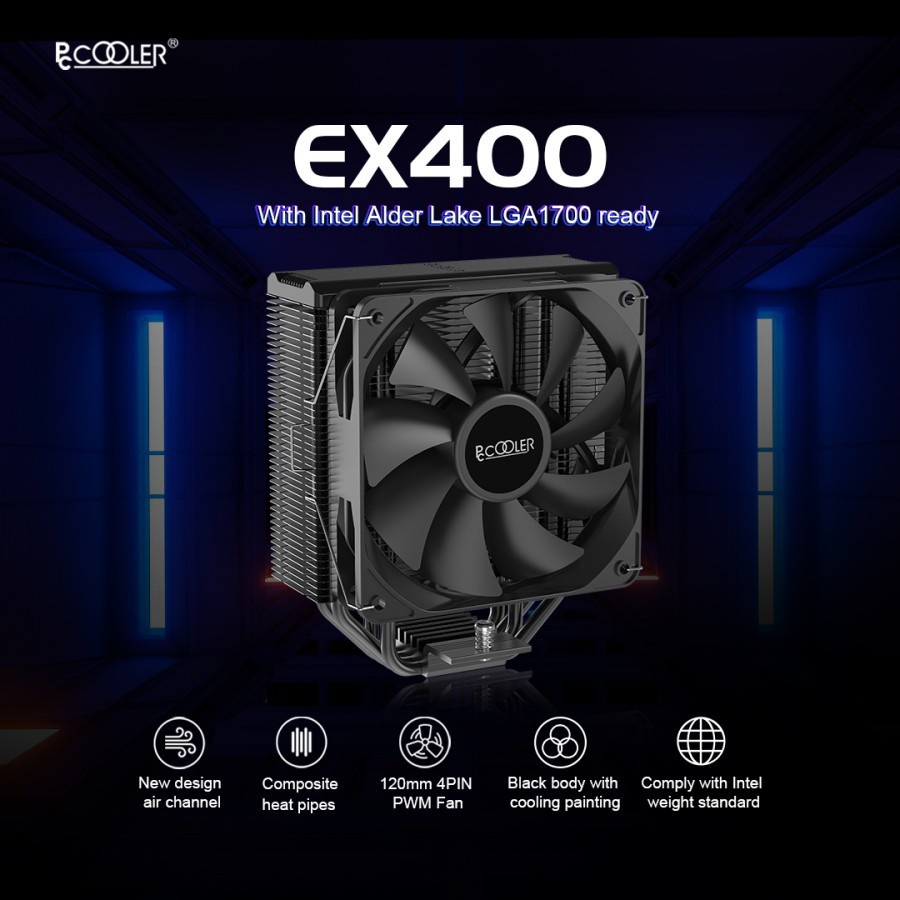 PCCOOLER PALADIN EX400S RGB CPU COOLER 4 Heat Pipes TDP 180W LGA1700 NAMPOLL
