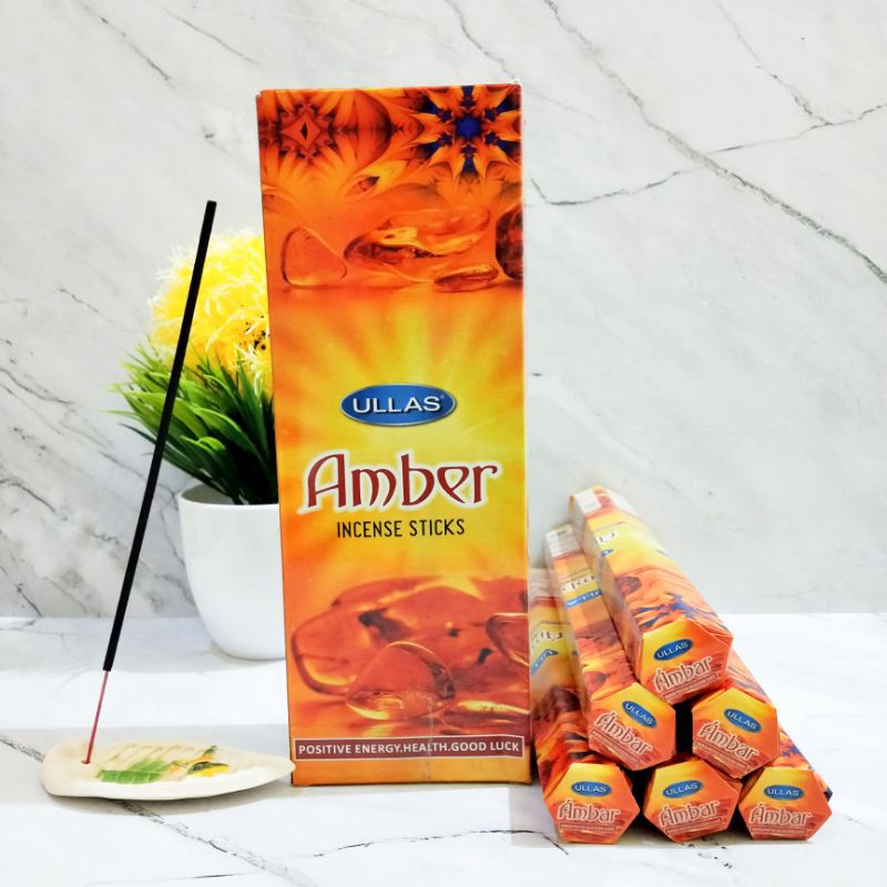 Dupa India Aromaterapi Ullas Amber Hexa Box