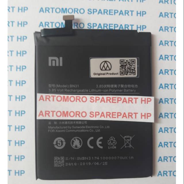 BATERAI BATRE BATTERY XIAOMI REDMI S2 BN31 ORIGINAL