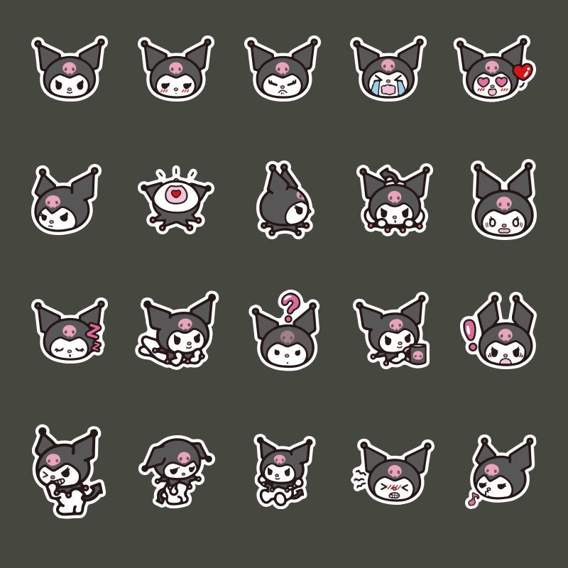 40 lembar Clow m stiker emoji lucu kartun kuromi Cangkir air Notebook anak alat tulis Jurnal stiker