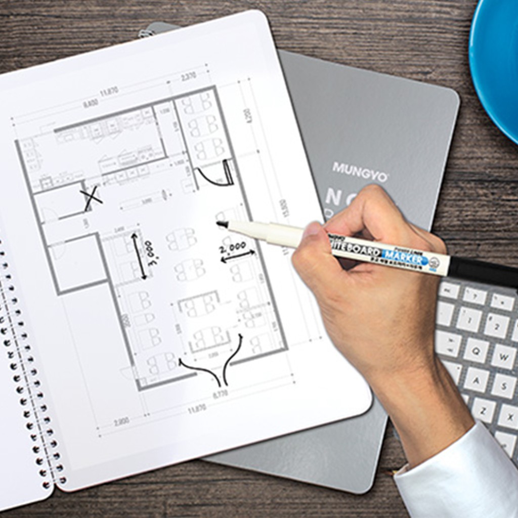 Mungyo Official - Whiteboard Marker with Eraser and Magnet Red / Spidol Wipe Clean