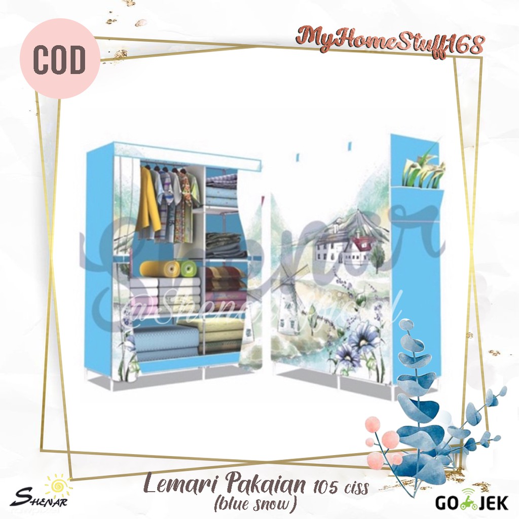 SHENAR Lemari Pakaian Portable Rak Serbaguna Organizer Tempat Penyimpanan Baju 105 CISS