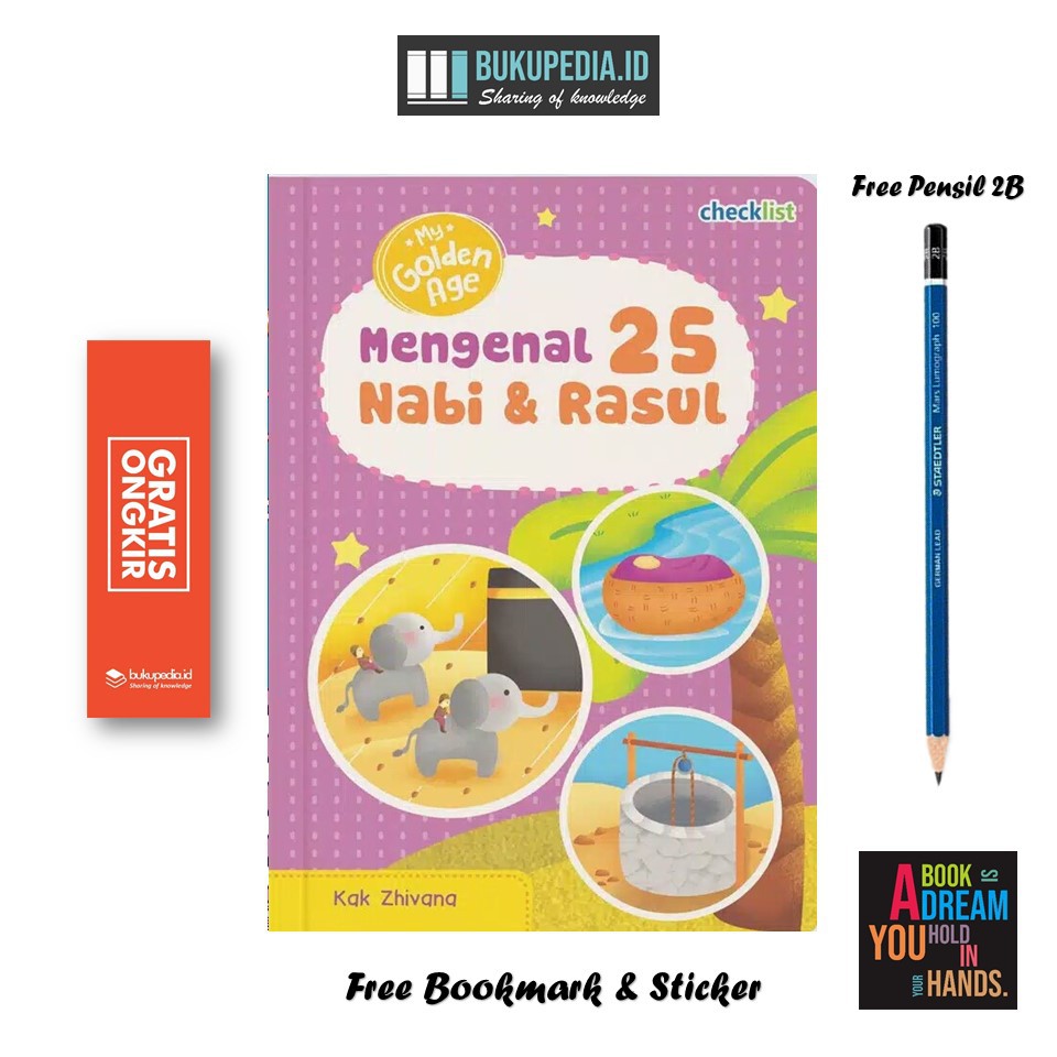 

BUKU MENGENAL 25 NABI DAN RASUL: MY GOLDEN AGE - CHECKLIST - (BONUS PENSIL 2B, BOOKMARK, STIKER)