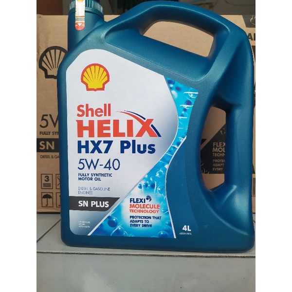 MURAH OLI SHELL HELIX HX7 PLUS 5W 40 FULLY SYNTHETIC 4 LTR SEGEL DAN HOLOGRAM