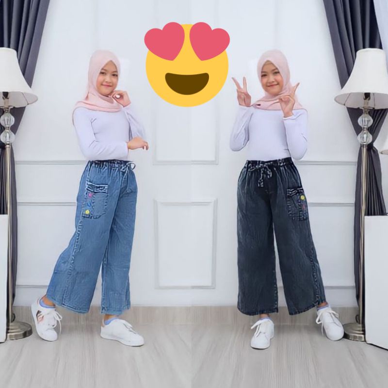 KULOT ANAK 6-14 TAHUN / KULOT JEANS ANAK PEREMPUAN / CELANA KULOT