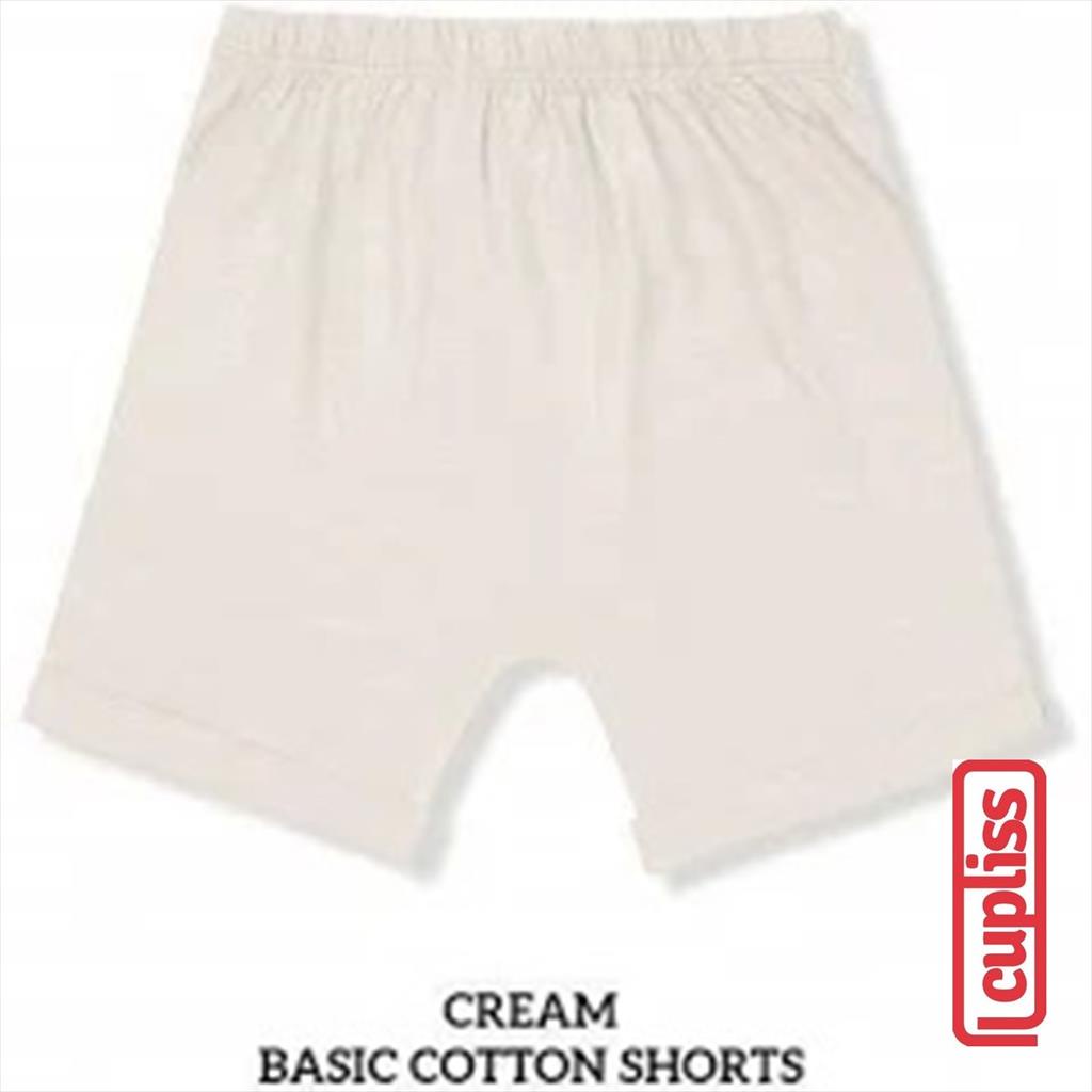 Little Palmerhaus Basic Cotton Shorts Cream Celana Anak