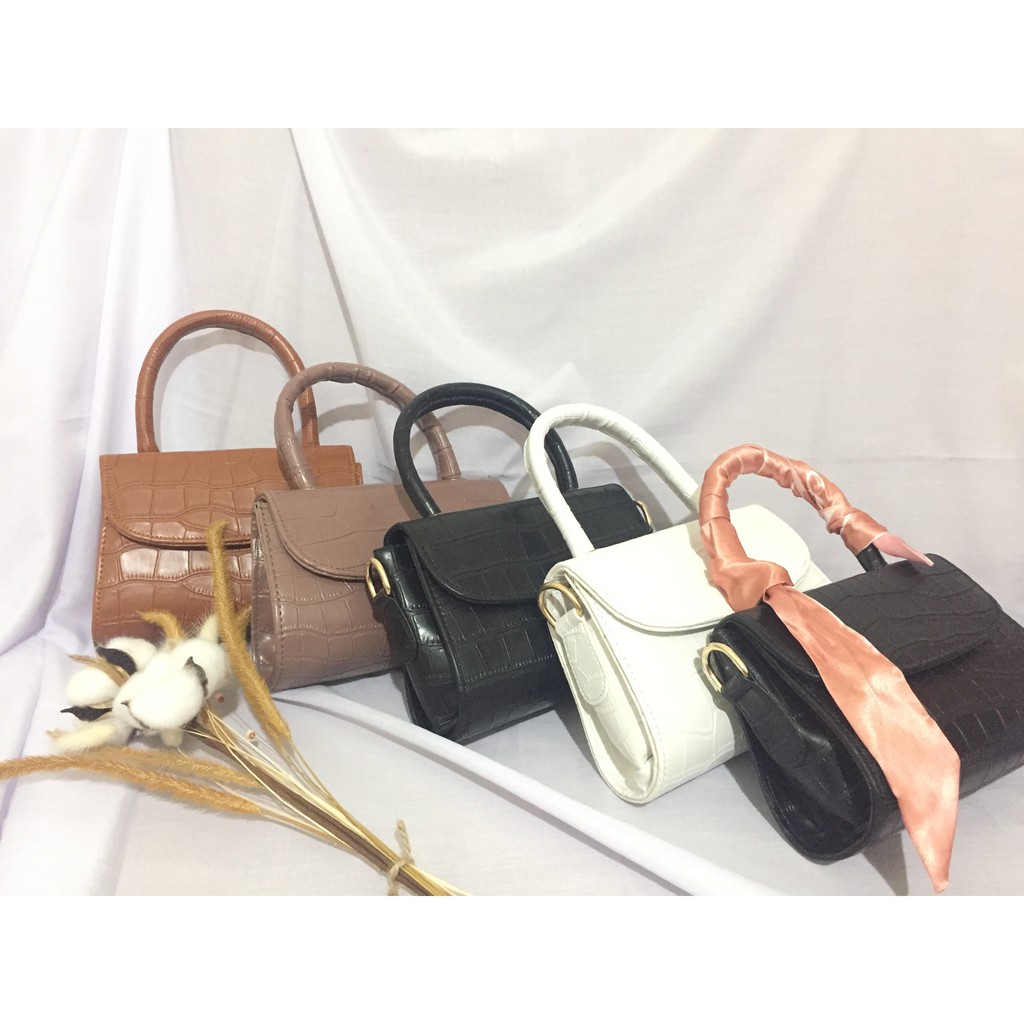 TAS MINI WANITA CROCO LEATHER / TAS MINI WANITA / TAS TANGAN WANITA / TAS WANITA LUCU