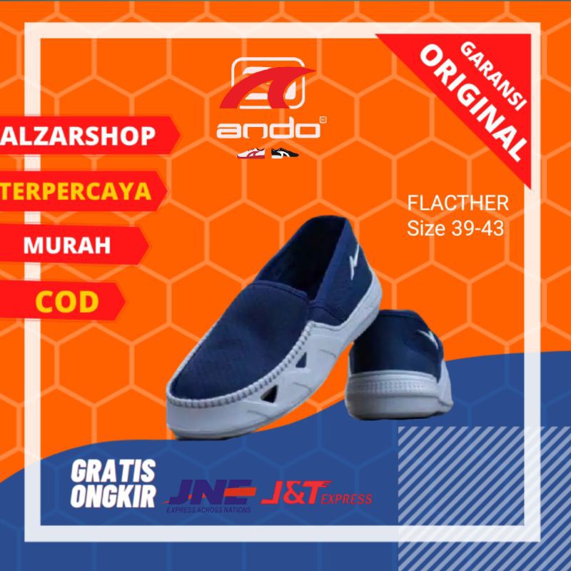 SEPATU PRIA SLIP ON FLACTHER ANDO SIZE 39-43 || SEPATU PRIA DEWASA ANDO