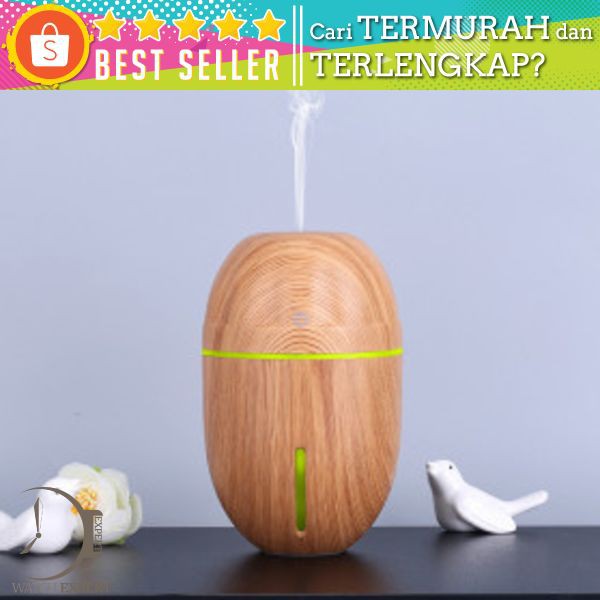 Taffware Ultrasonic Humidifier Aroma Essential Oil Diffuser Wood Design 300ml - J-010 - Wooden