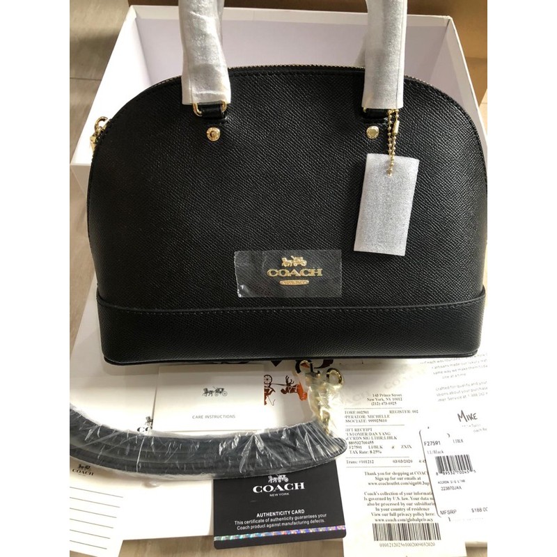 COACH WOMAN BAG SIERRA BLACK LEATHER (COACH 27591)