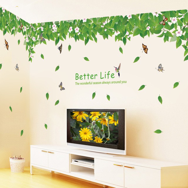 Reliza Wall Sticker Better Life Renda Hijau Stiker Dinding Hanging LDR8285