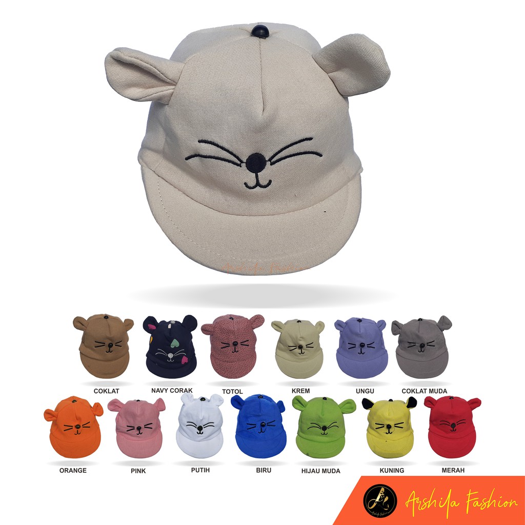 4.4 RAMADHAN SALE Topi Bayi Karakter Kucing / Topi Kucing Bayi /  Arrahman shop