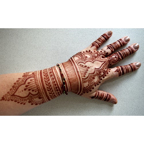 Paket Henna Golecha Cokelat Dark Brown + Cetakan Sticker Hena Ecer