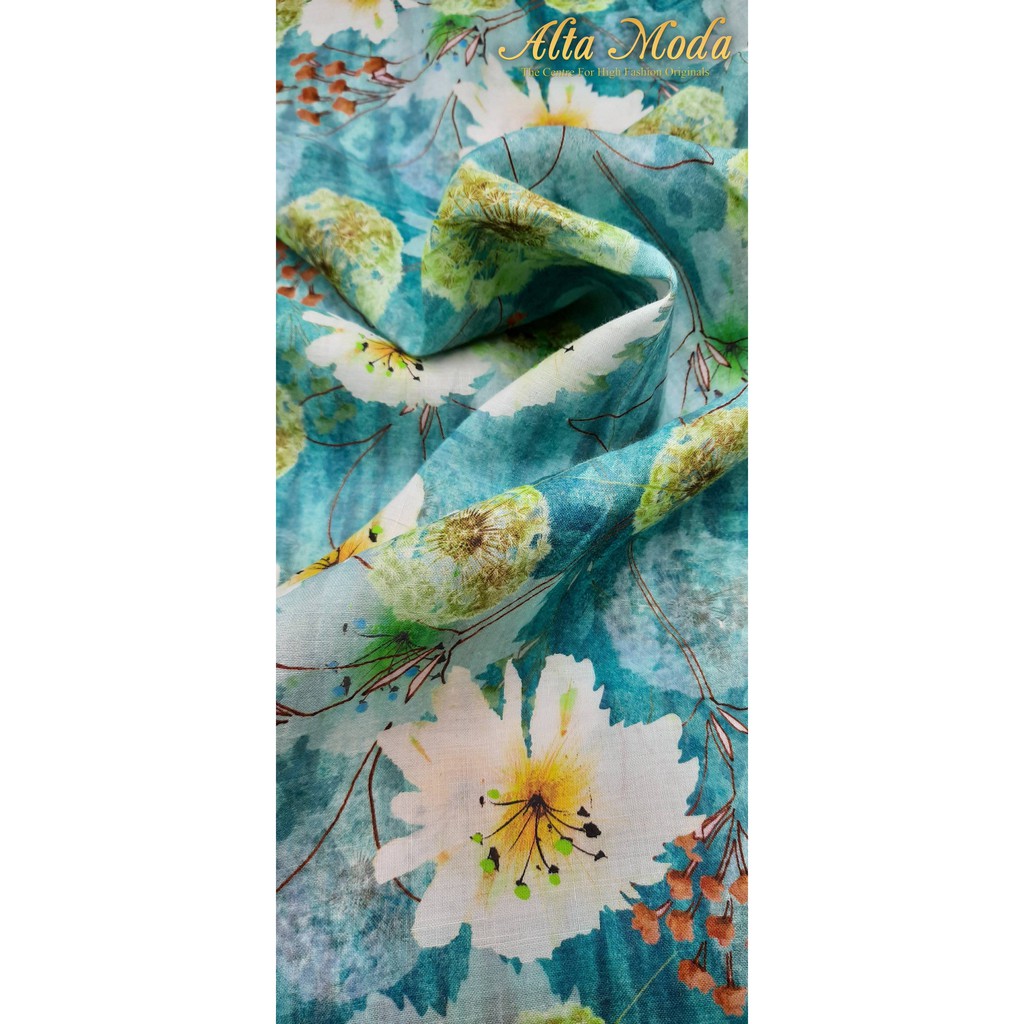 

Alta Moda Linen Motif Fancy Floral Blue Dandelion Kain (1 M)