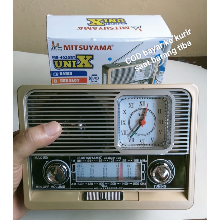 radio jam USB MP3 senter lampu emergency bluetoth