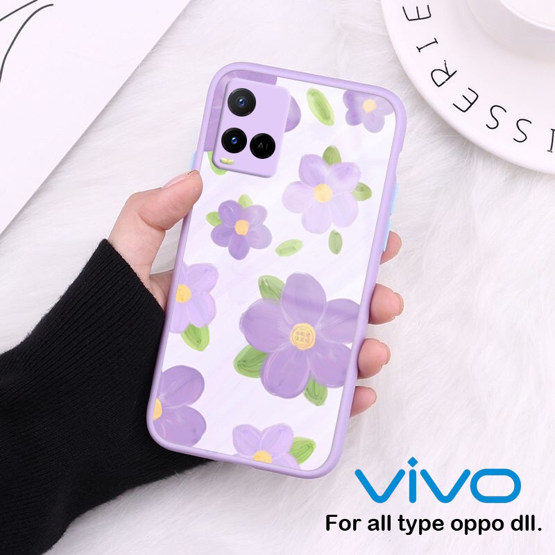 [FC05] Softcase Kaca Warna Lilac/Ungu Camera Protect For Vivo Y20/Y20s Y21/Y21s Y17 Y15 Y12 Y95 Y93 